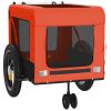 Pet Bike Trailer Orange and Black Oxford Fabric and Iron