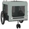 Pet Bike Trailer Gray and Black Oxford Fabric and Iron