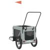 Pet Bike Trailer Gray and Black Oxford Fabric and Iron